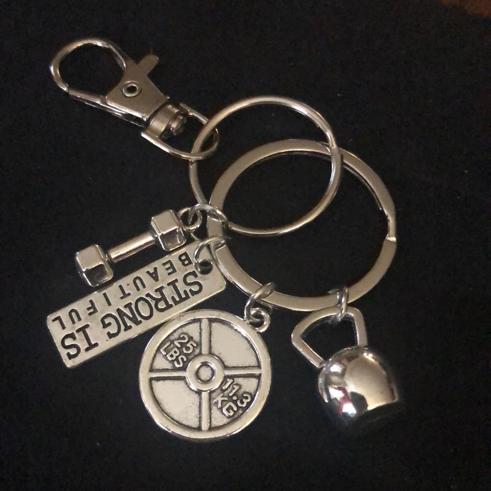 Keychain purse charm, strong is beautiful empowering reminder 🏆 motivation